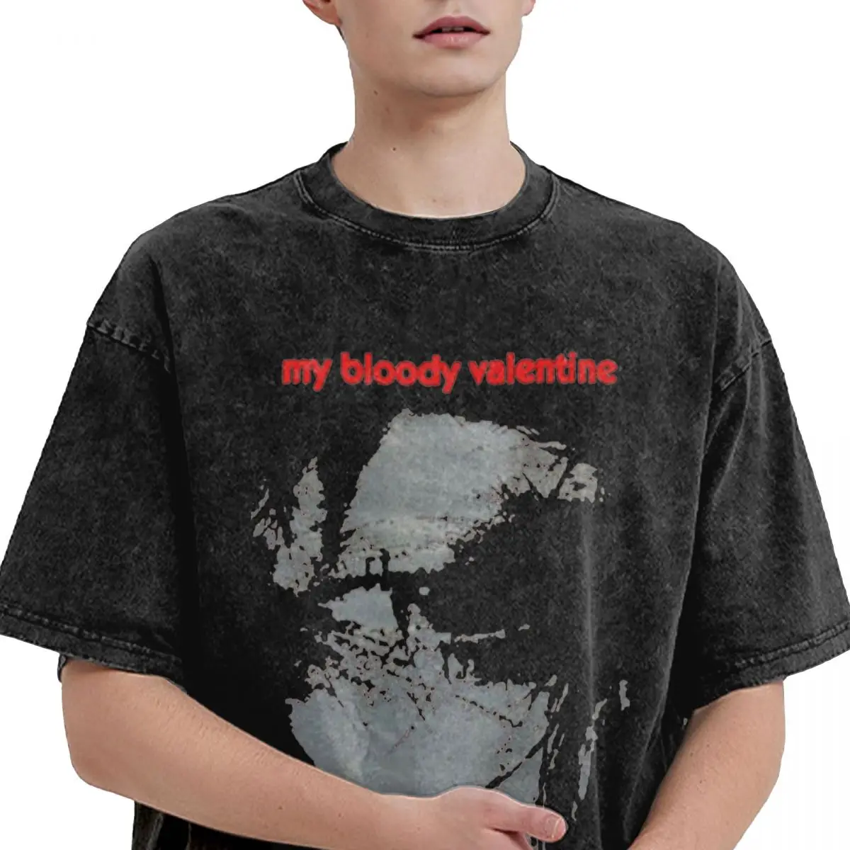 My Bloody Valentine Feed Me Wih Your Kiss Washed T Shirts Streetwear Hip Hop T-Shirt Tees Tops Men Women Oversize Graphic