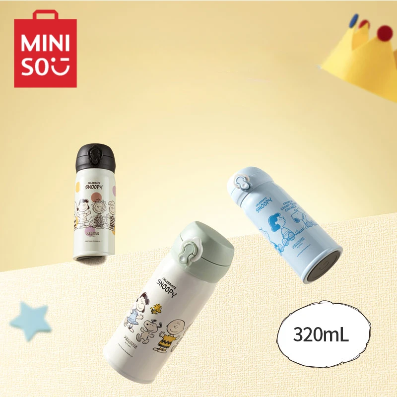 MINISO Snoopy Series 1.0 Bounce Printed Insulated Cup Genuine 320mL Large Capacity Student Convenient Cartoon Birthday Gift