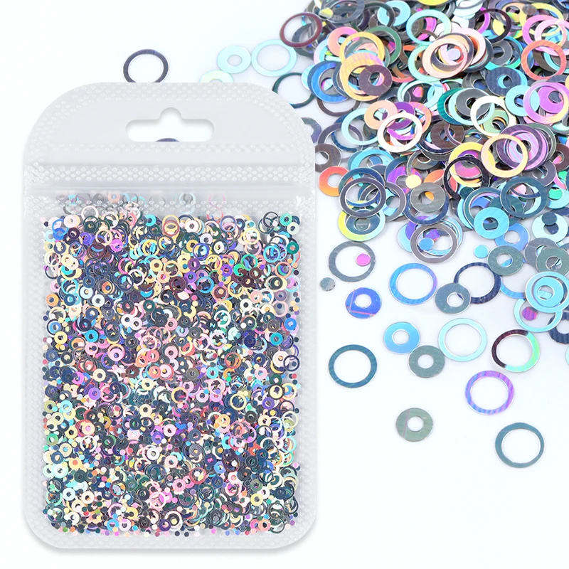 Holographic Bubble Glitter For Resin Filler Hollow Circle Sequins Epoxy Resin Filling Accessories Resin Shaker Filler DIY Crafts