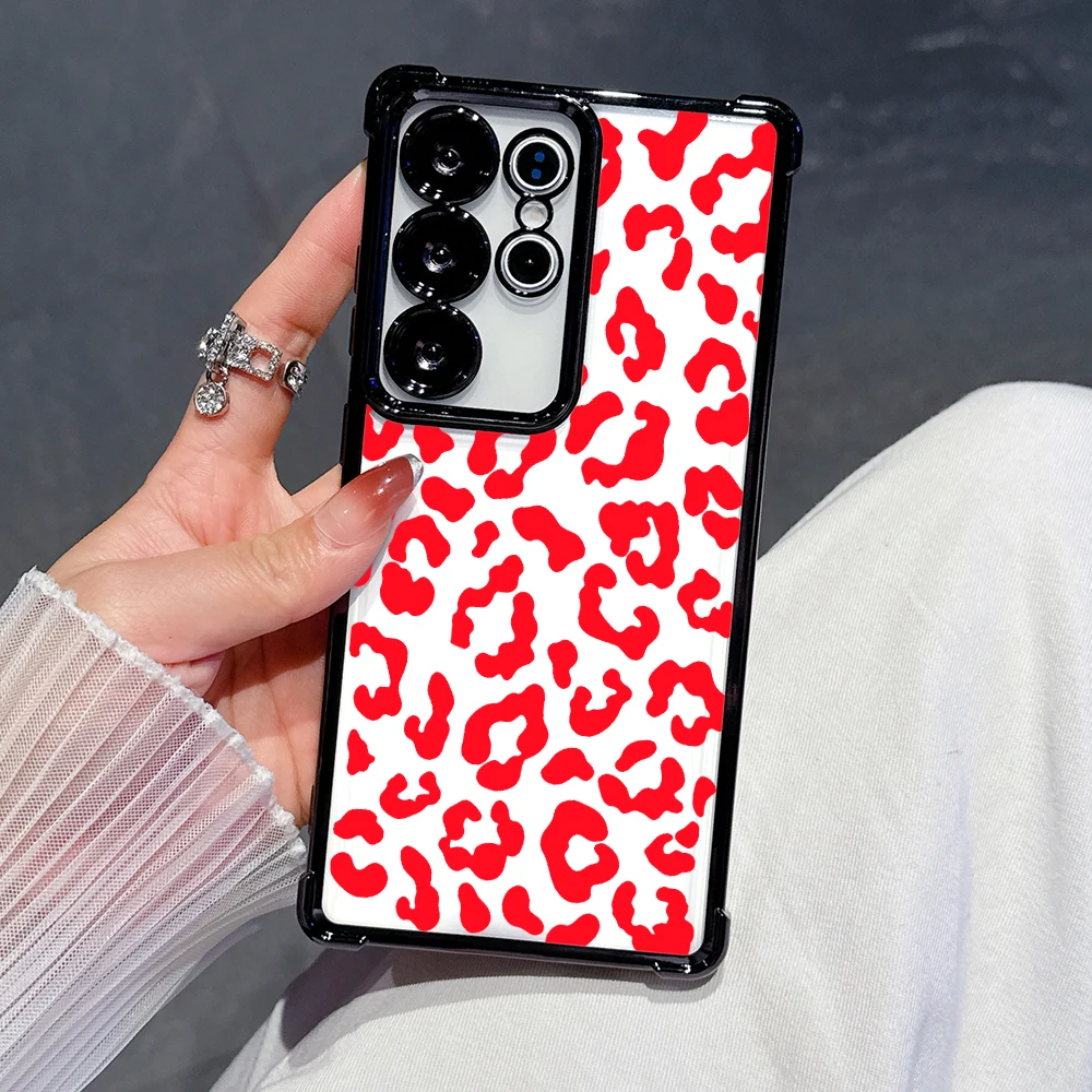 Red Leopard Print Shockproof Protective Phone Case For Samsung Galaxy S26 S25 S24 S23 A10S A14 A33 A57 A73