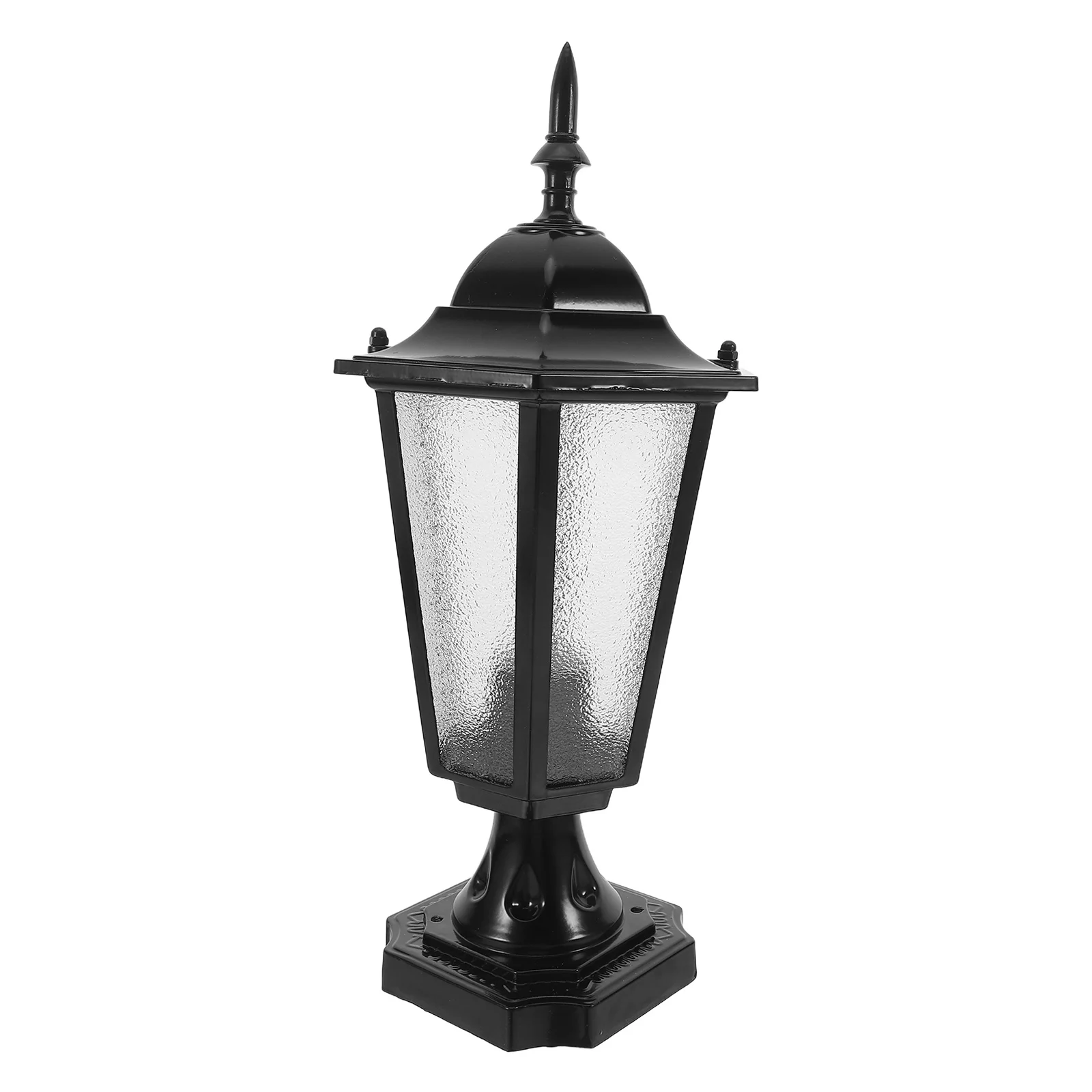 

Outdoor Pillar Lantern Shade Hexagonal Modern Aluminum Clear Glass Lampshade Exterior Bulb Guard Post Light Fixture Accessory