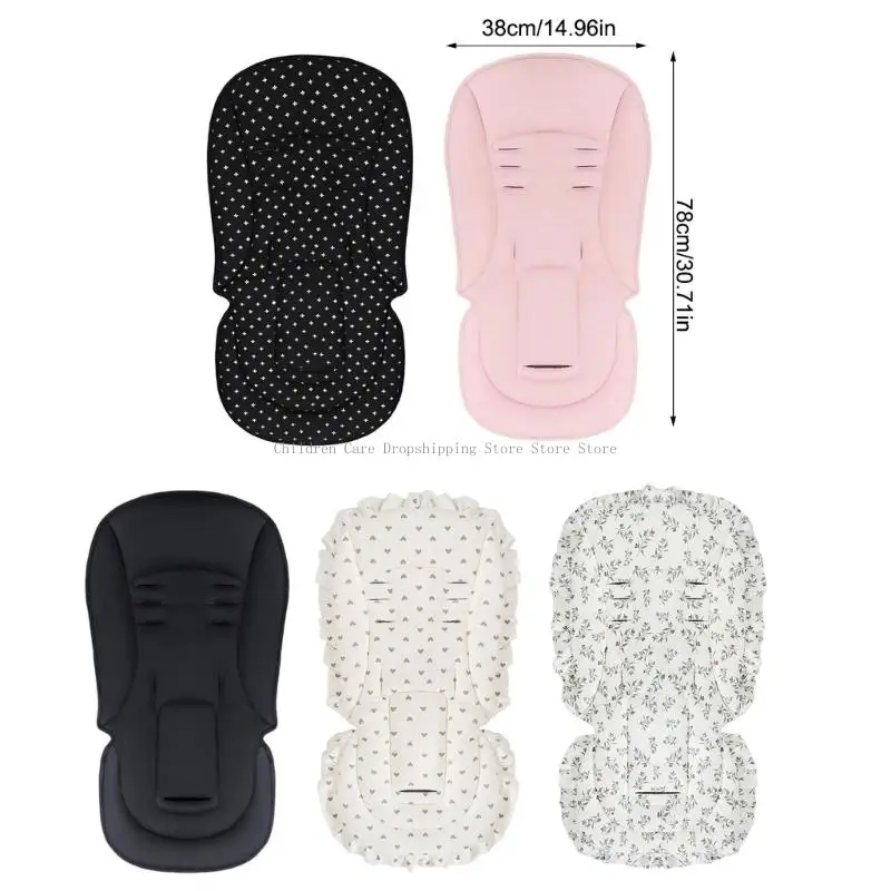 وسادة مقعد لعربات الأطفال قابلة للتنفس، نسيج مريح يناسب معظم عربات الأطفال، سهل التنظيف، 3 فتحات أمان لتحديد المواقع