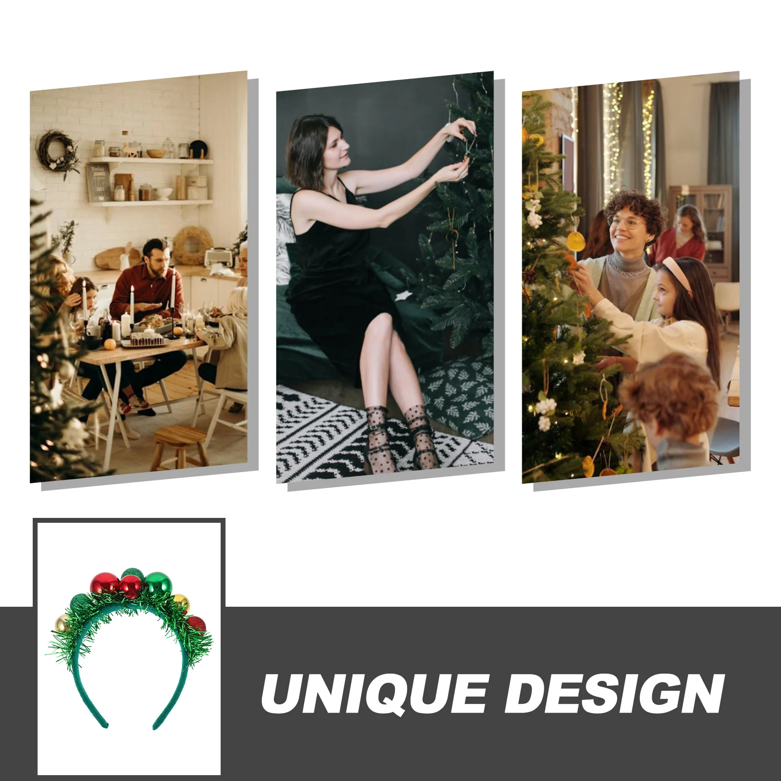 

Creative Christmas Headband Festive Ball Design Party Hair Accessory Xmas Headdress Holiday Costume Decor Hair Hoops