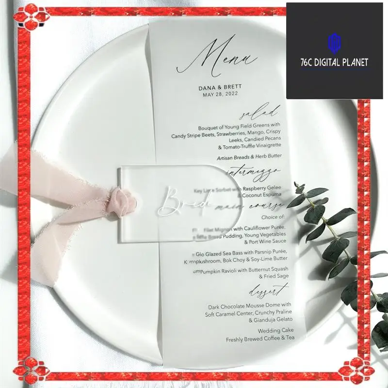 

24-Hour Delivery Frosted Acrylic Wedding Blank Place Card Clear Arch Gift Tag Name Plate Seating Chart DIY Mark Place For Party