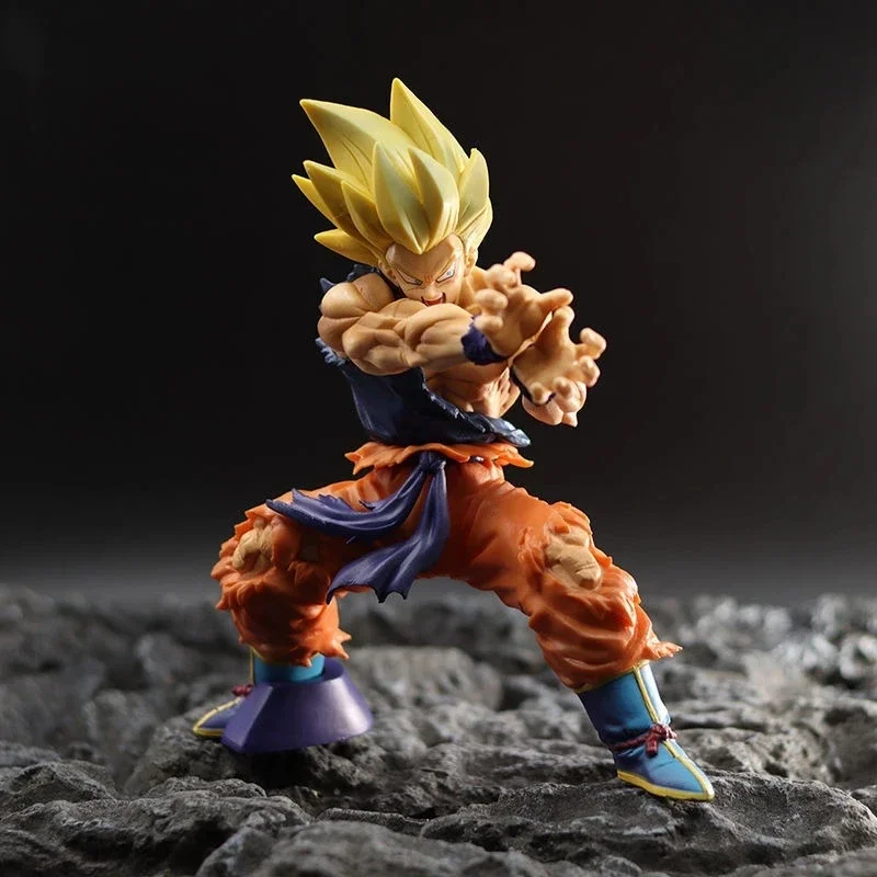 15.5CM Dragon Ball Anime Figure Battle Damage Shockwave Goku Manga Anime Statue PVC Action Figure Collection Model Toys Doll