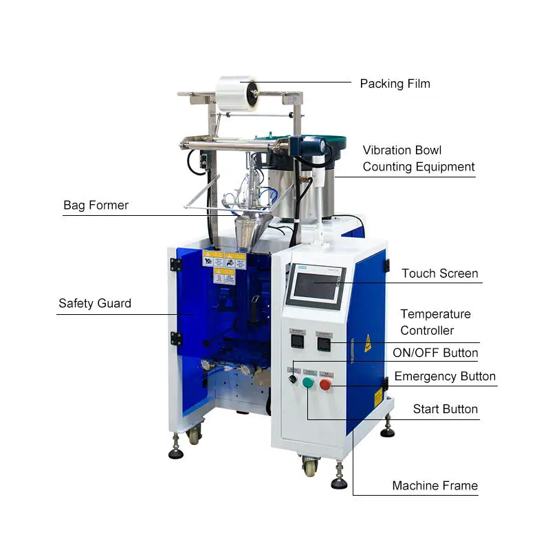 Automatic Screw Counting Packing Machine Small  Bagging Plastic Parts Nut Bolt Hardware Packing Packaging Machine Vibrating Disk