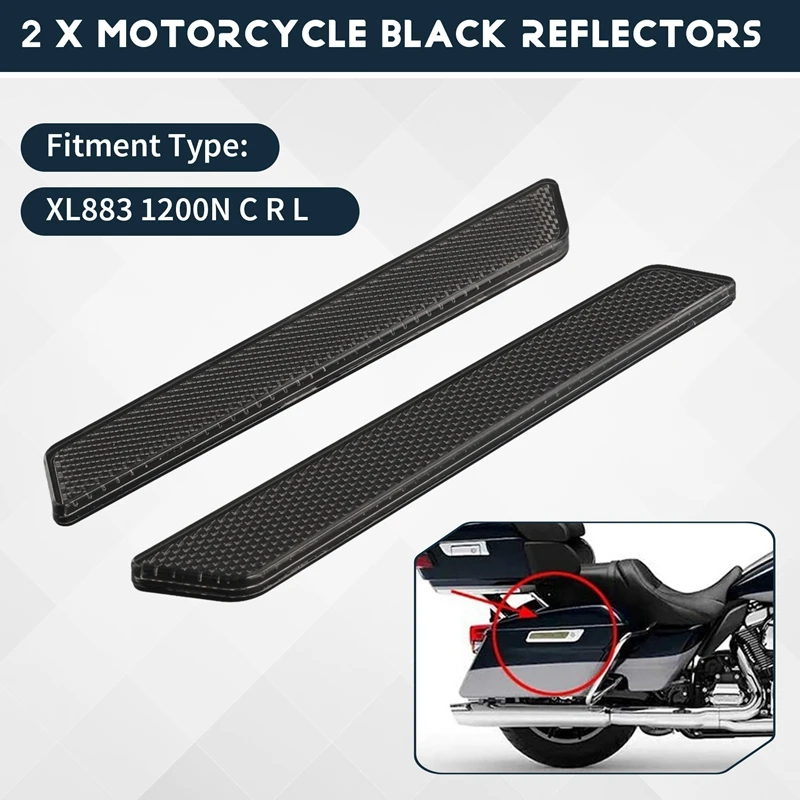 Reflectors For Street Glide Electra Glide Road Glide Road King Latch Covers Saddlebags Side Visibility 2014-2020(Black)