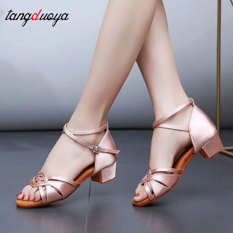 أحذية الرقص للفتيات طفل قاعة الرقص أحذية النساء أحذية الرقص الأطفال ممارسة الأحذية اللاتينية صنادل السالسا 3 سنتيمتر/4 سنتيمتر #1