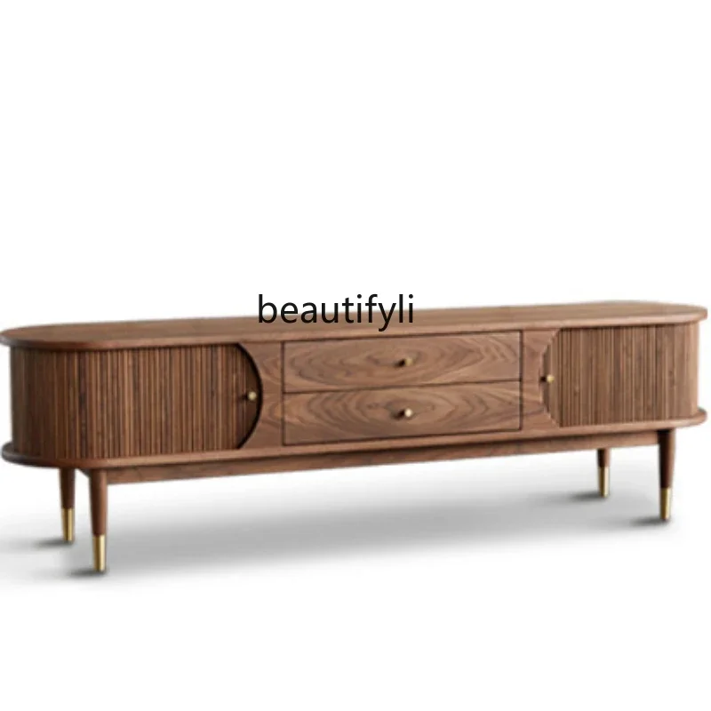 

Nordic Home Solid Wood TV Cabinet Living Room Storage Audiovisual Cabinet Bed & Breakfast Japanese Furniture Floor Cabinet