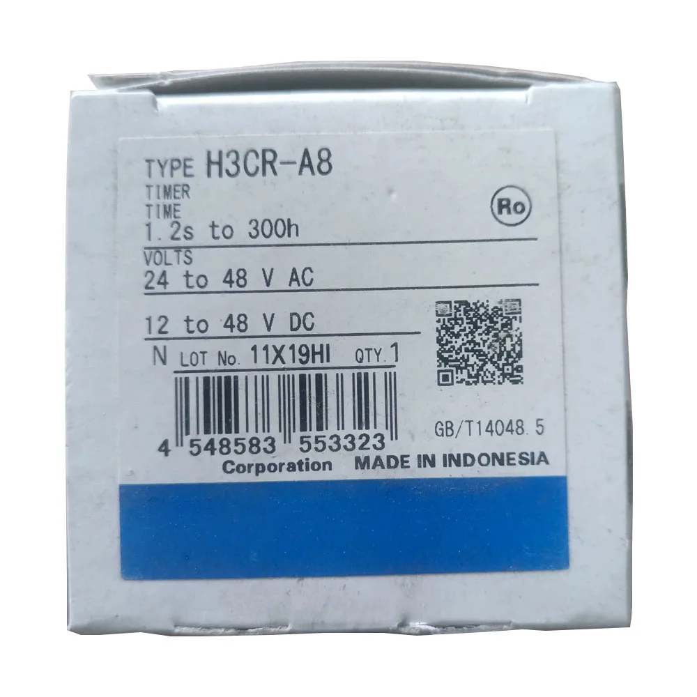 Brand New Original H3CR-A8 AC24-48/DC12-48 Timing range 1.2s to 300h H3CR-A8 supports 24-48V AC/DC time relay