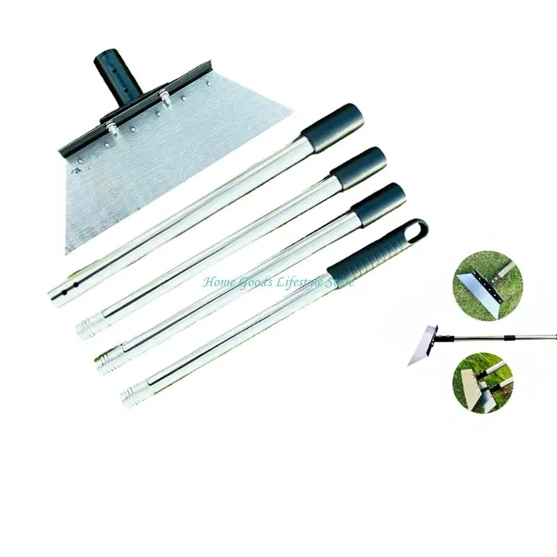 E74E Heavy Duty Steel Snow Shovel Yard Tool Ice Scraper Perfect For Digging Weeding And Winter Snow Removal Tasks 120/160cm