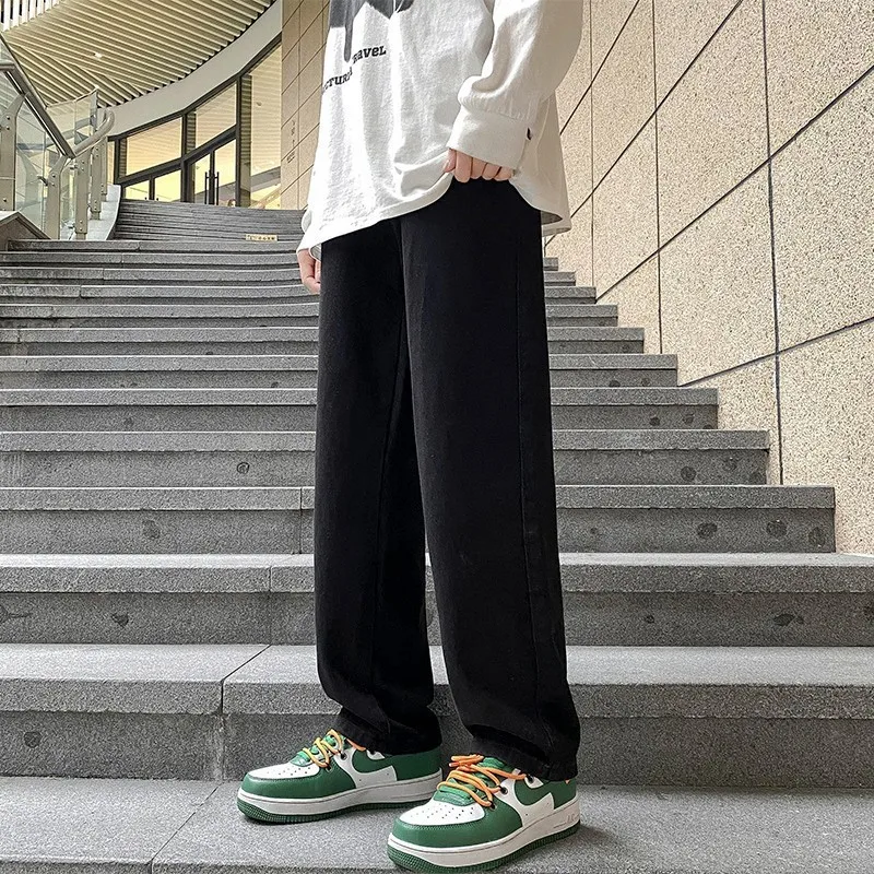 Jeans unisex a gamba dritta Pantaloni larghi vintage a gamba larga casual Primavera Estate Retro Vibe Moda alla moda