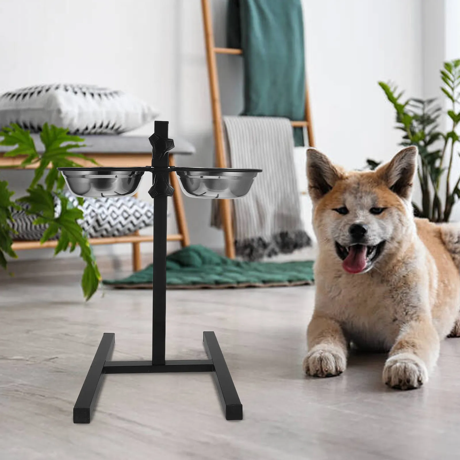 

Набор из 2-х мисок для собак: приподнятая станция для кормления и поения, портативная складная конструкция, устойчивое основание, подходит для использования в помещении и на улице