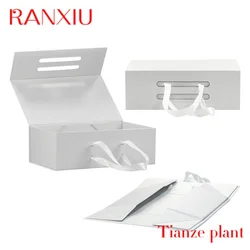 Custom Recyclable Customized Logo Paper Box Hard Cardboard Packing White Small Luxury Magnetic Folding Gift Box Packaging