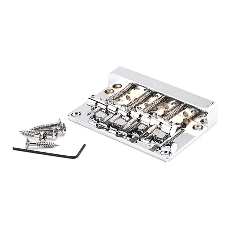 

Heavy Duty 4-String Bass Bridge with Screws & Wrench Bass Guitar Accessories Dropship
