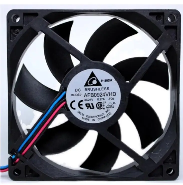 

Delta Electronics AFB0924VHD F00 DC 24V 0.27A 90x90x20mm 3-Wire Server Cooling Fan