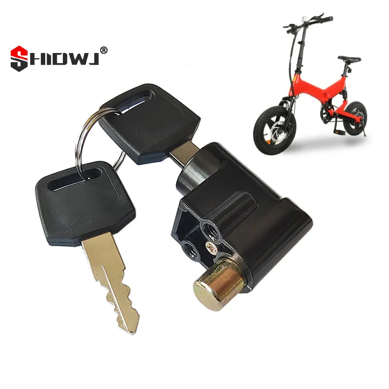 Electric Bike E-bike Battery Box Lock Front Lock Big Head Lock Electric Vehicle Anti-theft Lock Battery Lock