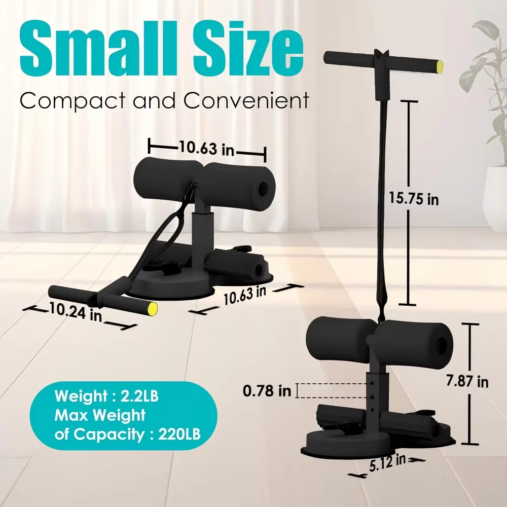 Seated Equipment with Suction Cup Ankle Support for Plank Exercise Fitness Adjustable Indoor Core Strength Training Equipment