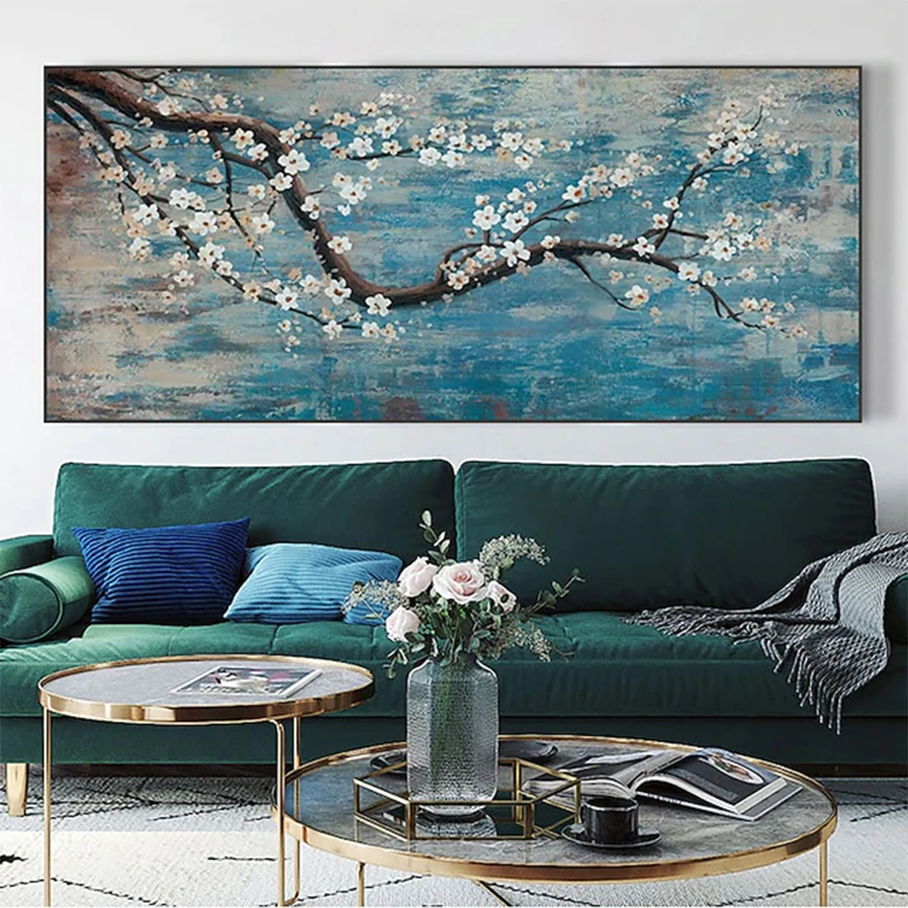 Hand Painted flower tree Oil Painting Hand Painted Panoramic Landscape Botanical painting Modern Living Room Decorative Painting