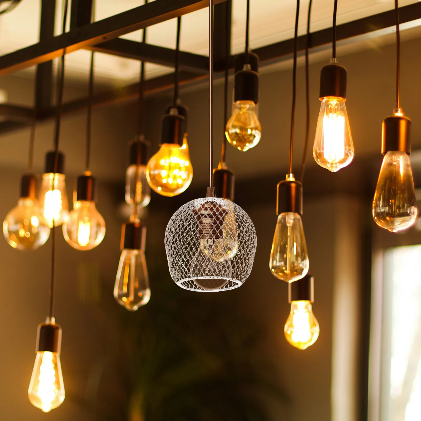 1Pcs Metal Lampshade Industrial Chic Lamp Cover for Indoor Lighting Decoration Compatible with Pendant Lamp and Ceiling Light