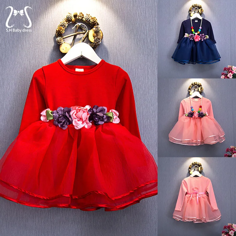 

Fashion Sweet Young Children Clothes Party Evening Dress Spring Autumn Birthday Toddler Girls Kids Princess Costume 1 To 6 Y