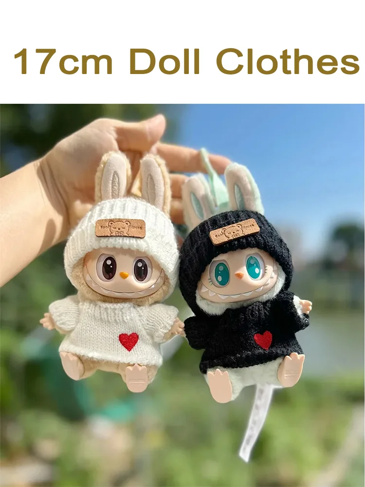 17cm Labubu Doll Clothes  v1v2 Labubu Clothes outfit  Doll Dress Suit doll accessories Color Match Hoodies Fashion Clothes