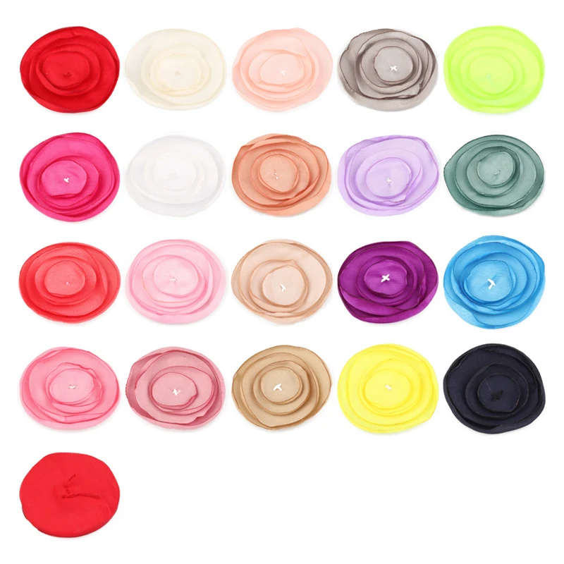 

20pcs/lot 4.5cm Newborn Fashion Chiffon Petals Flower Fabric Hair Flowers For Kids Girls Hair Accessories/Headbands