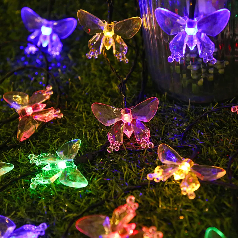 

Outdoor Solar Led Lights Crystal Butterfly Lights Waterproof Solar Outdoor Lights Garland Garden Lighting Wedding Decoration