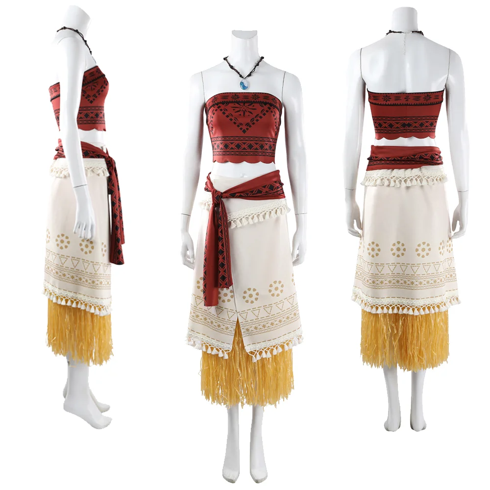 

Disguise Moana Cosplay Costumes Girls Adult Women Summer Beach Style Top Skirt Halloween Comic Con Fancy Dress Outfit