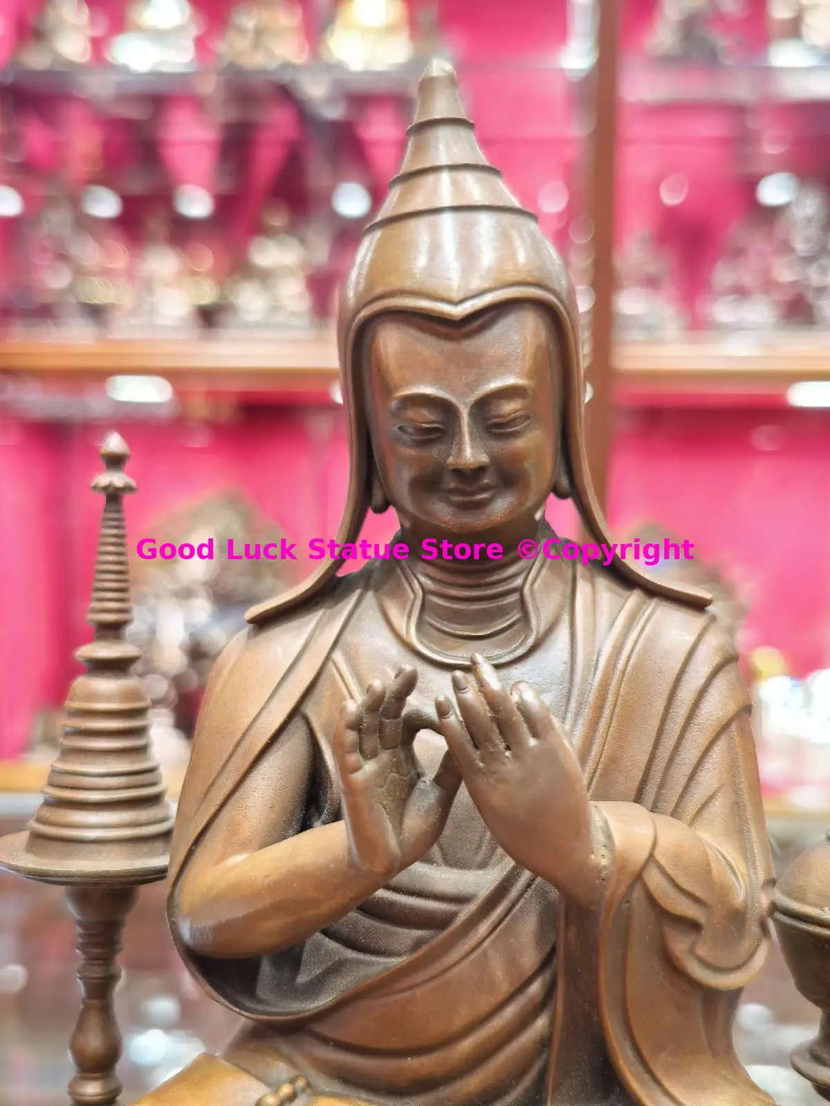 high quality Rare Buddha statue Atisa Aa ti sha tibet dpalmar me mdzad ye shes altar supplies HOME family temple worship 23cm - Image 3