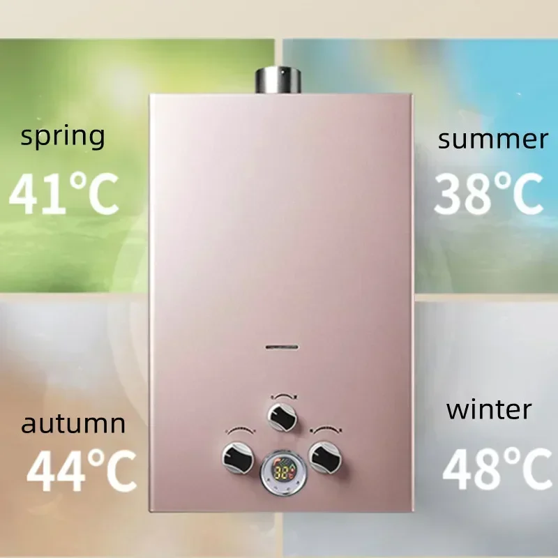 

Desktop 220v Liquefied Gas Water Heater Household Bath Strong Row Type Low Water Pressure Battery Coal Jacket Ran Gas Liquefied