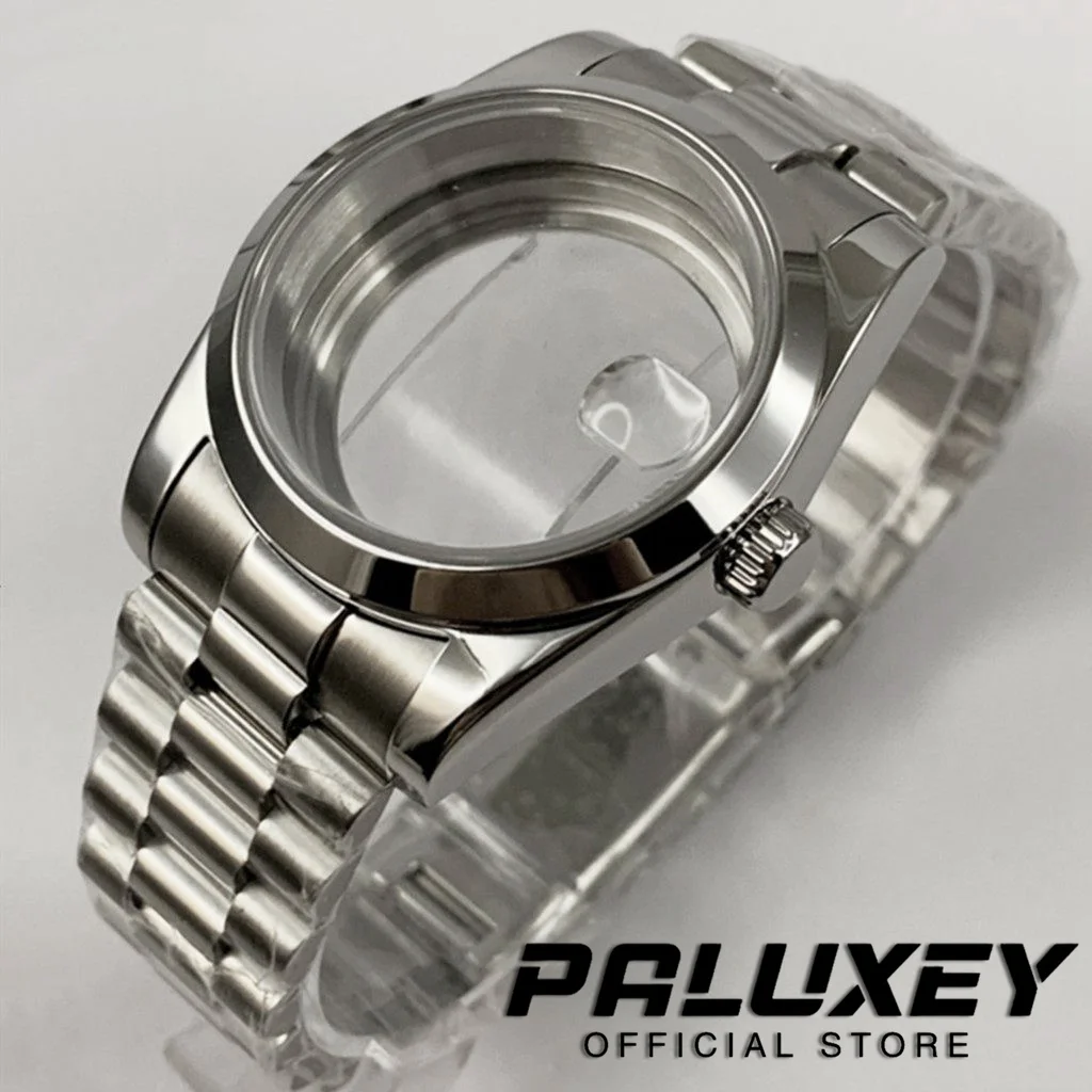 36MM/40MM  Sapphire Crystal 316l Steel Watch Case And President Strap For NH35/36 ETA 2824 PT5000  Movement