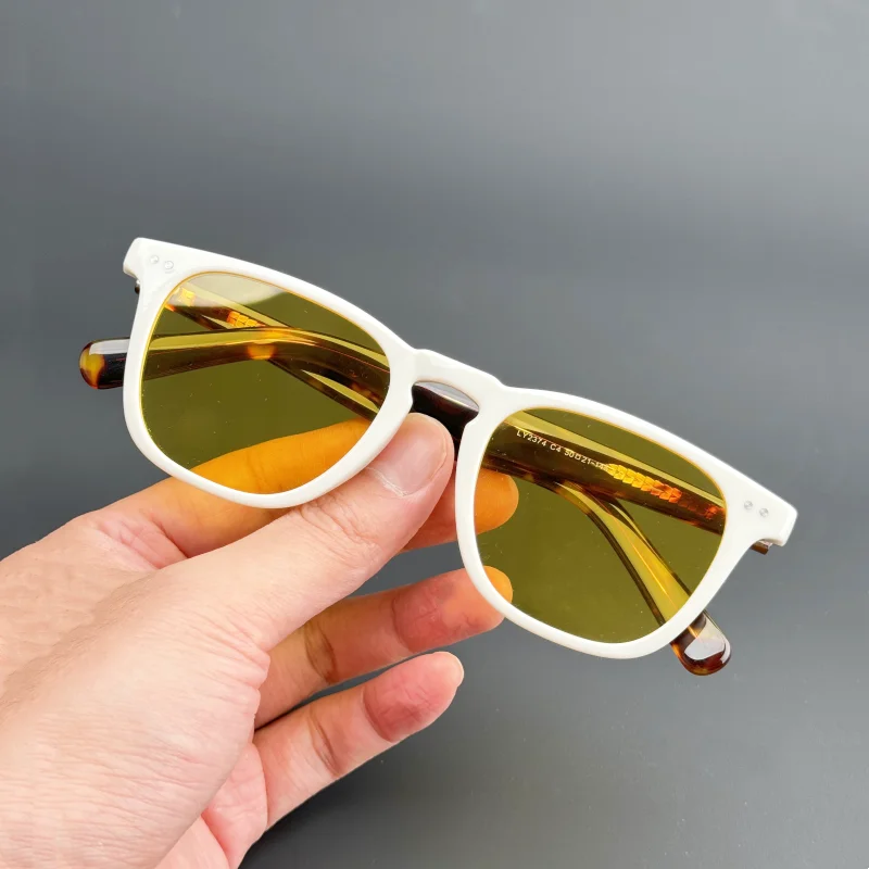 

Light sunglasses for men and women Retro outdoor UV protection UV400 square glasses with acetic frame Make prescription sunglass