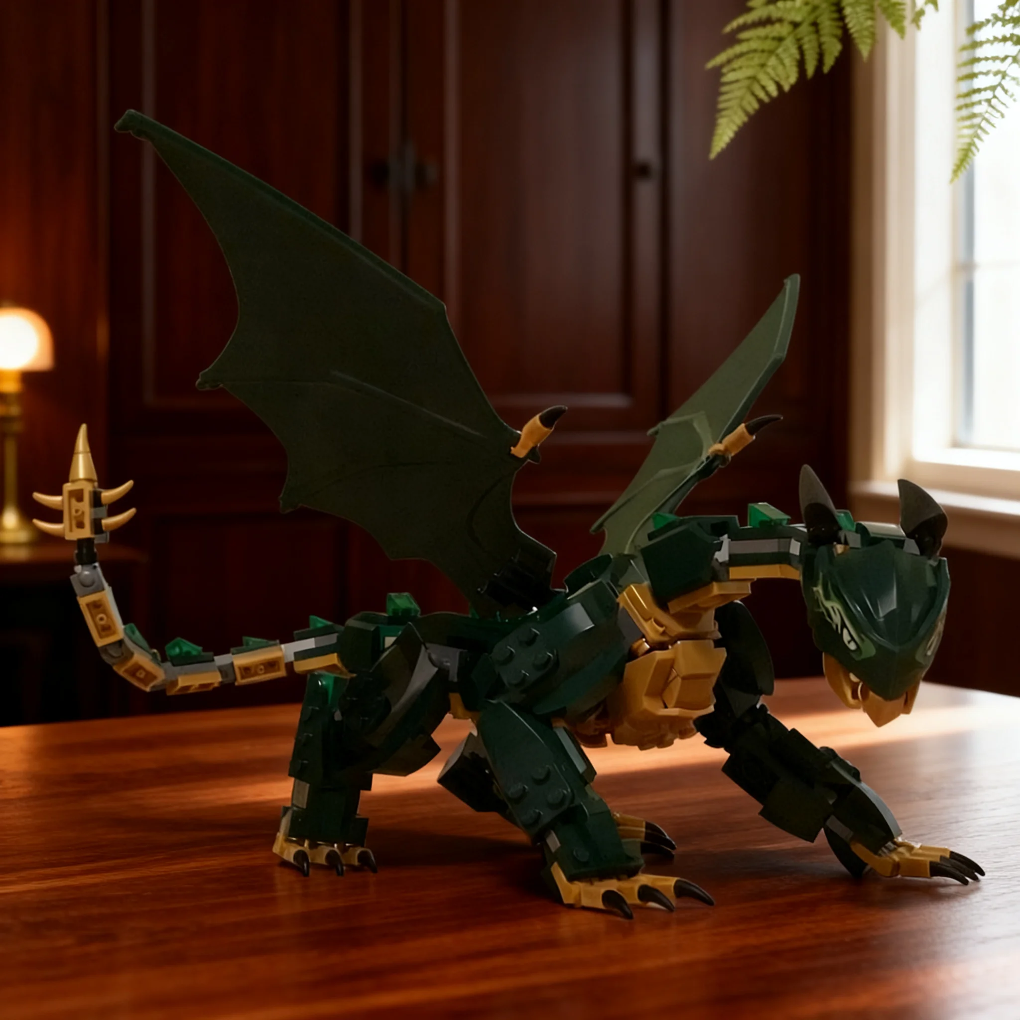 407pcs MOC Dark Green Dragon Ninjia Model Building Blocks Assemble Collection Display Birthday DIY Creative Idea Art Education