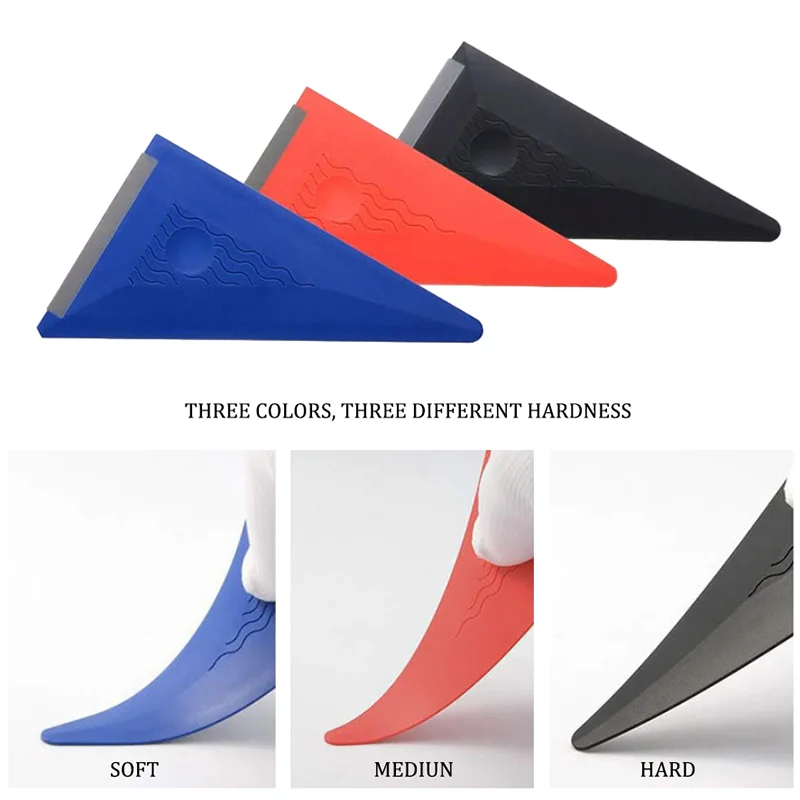 Car Film Application Tool - Specialized Triangular Soft Scraper for Color Change Films, Car Cover, and Teflon-Coated Tools