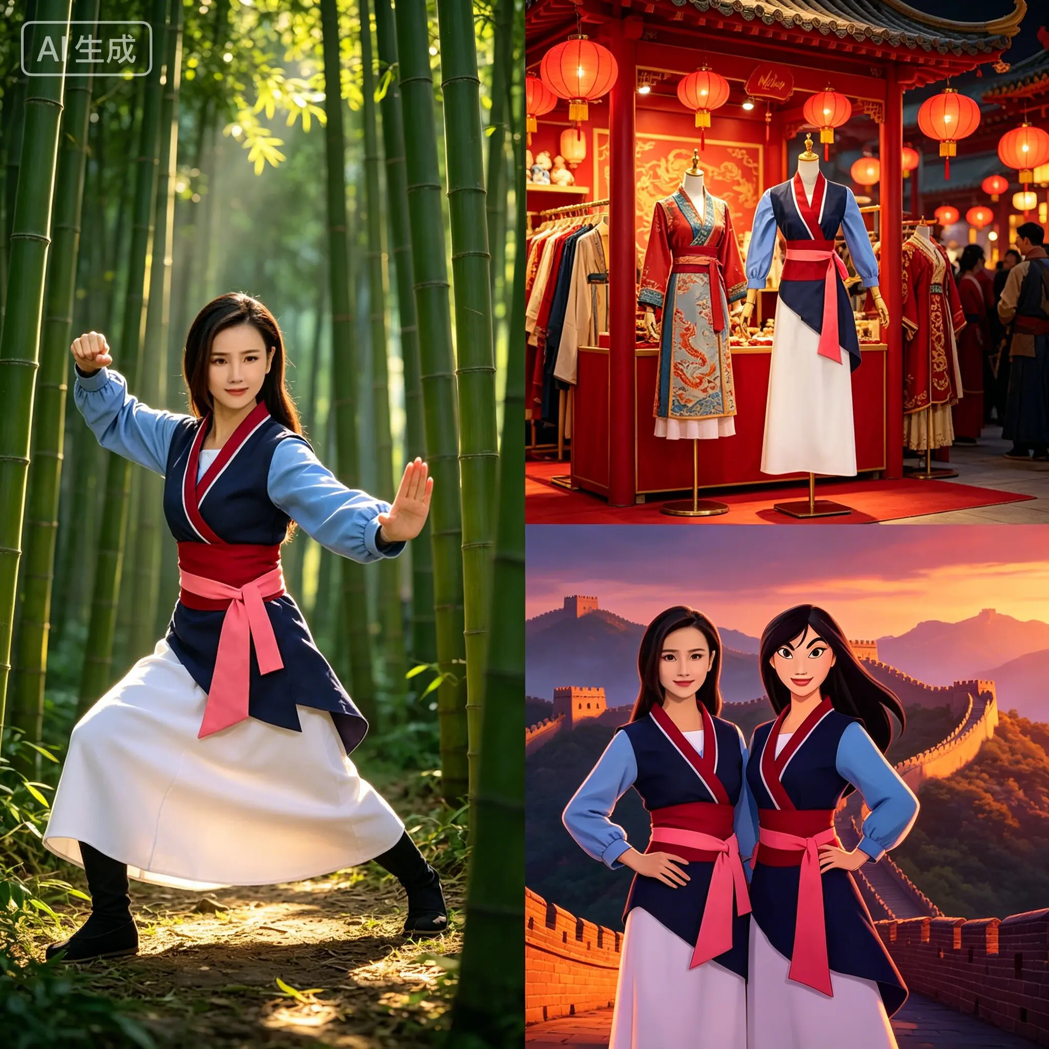 

5PCS MuLan Role-playing Cosplay Costume Stage Performance Costume Replacing Father Military Hua Mulan Halloween Cosplay Costume