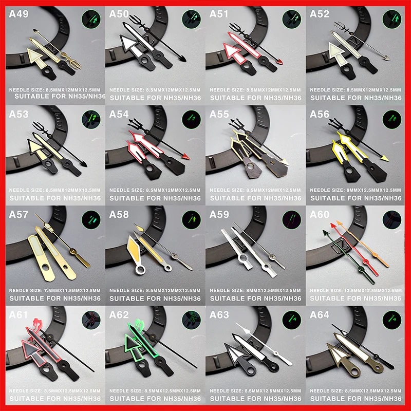 Hundreds of Pointer Luminous Benz/Seahorse/Machinery/Seiko Watches are Suitable for NH36 4R Movement nh35 Orange Hands