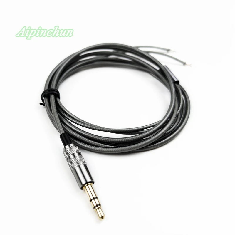 3-полюсный штекер 3,5 мм, мягкий ТПЭ кабель для наушников «сделай сам», запасной провод для ремонта наушников, шнур серого цвета