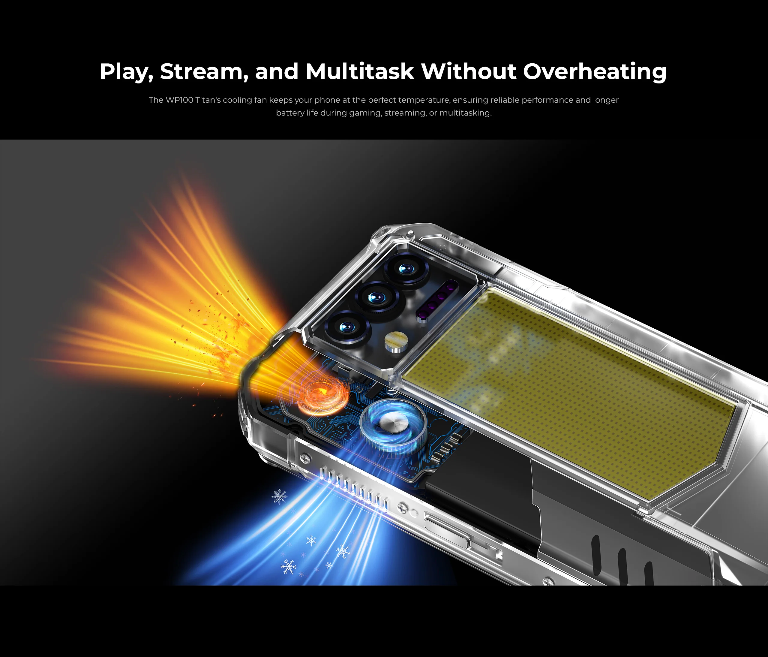 OUKITEL WP100 TITAN Android 14 33000mAh 66W 36GB(12+ 24) 512GB Rugged Smartphone 200MP laser projector Camping Light 6.8'' 120Hz