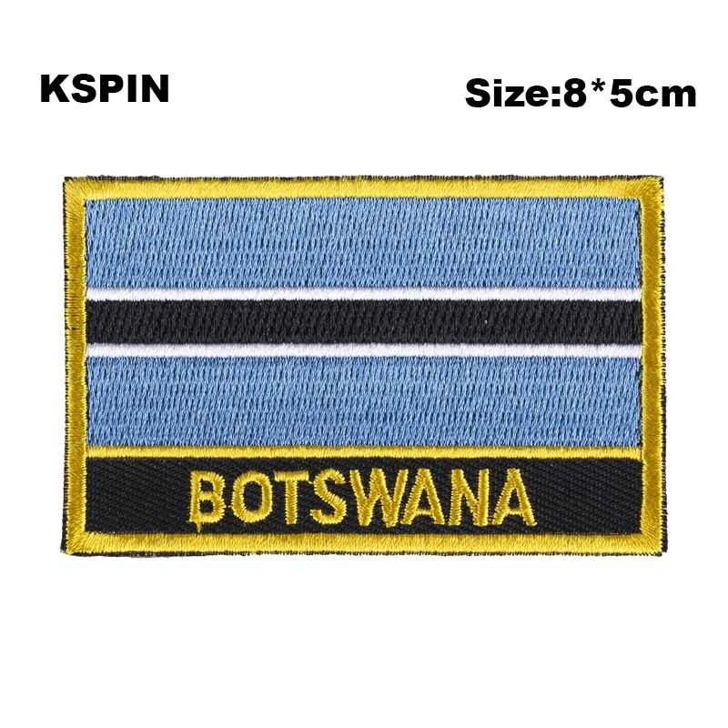 Botswana Flag Embroidery Patches Iron on Saw on Transfer patches Sewing Applications for Clothes in Home&Garden