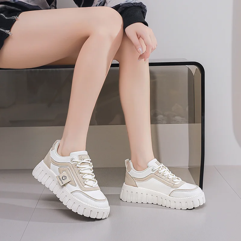 

Женские ботинки из натуральной кожи на толстом каблуке, спортивная обувь 43, кроссовки, спортивные кроссовки Hyperbeast, стильные Sheos, супер предложения