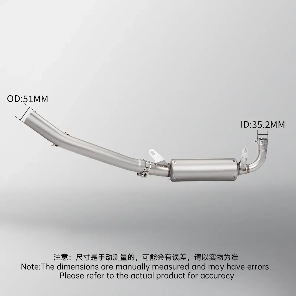 

S T For Aprilia GPR250R GPR250S GPR250 2021 - 2024 Motorcycle Exhaust Escape Systems Side Row Slip On Middle Link Pipe 51mm Muff