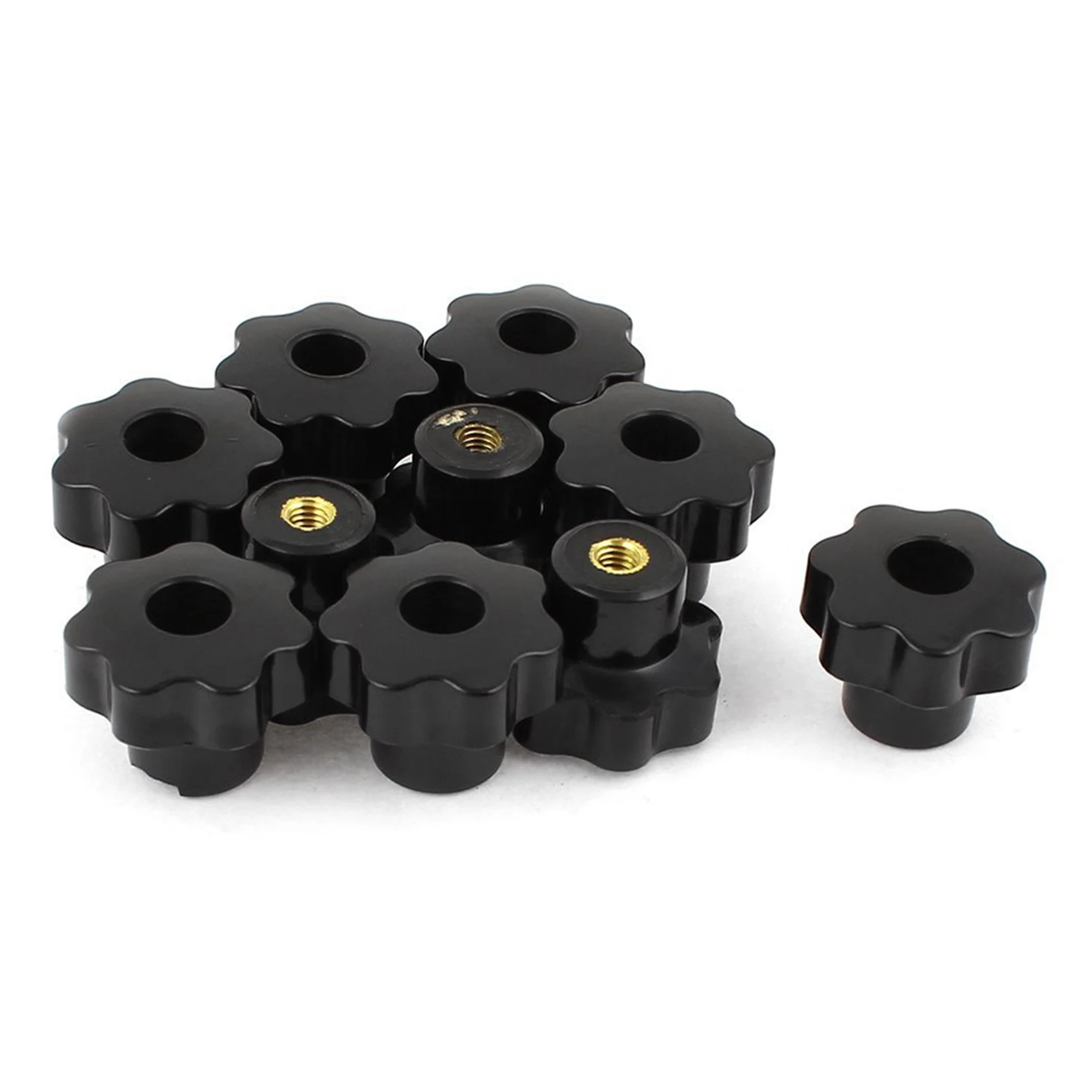 AB15-20 Pcs 32Mm 직경 M6 나사형 스크류 온 타입 스타 헤드 클램핑 노브 그립