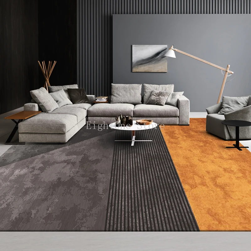 

Carpet Living Room Nordic Modern Minimalist Sofa Table Carpet Contrast Color Home Geometric Carpet Bedroom Large Area