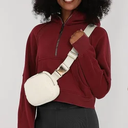 Unisex Plush cintura saco, esportes peito saco, Crossbody saco, fivela de metal, ao ar livre, inverno