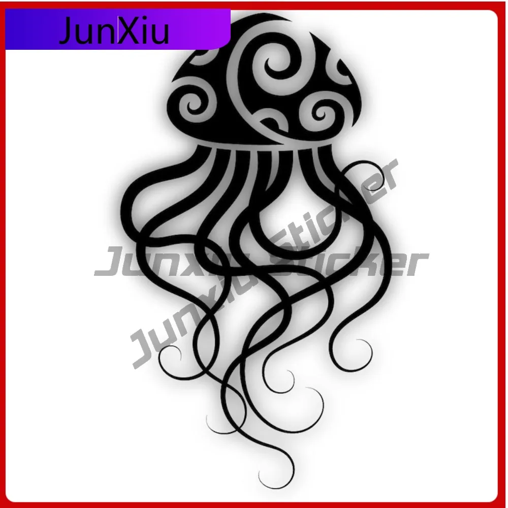 

Tribal Jelly Fish Shaped Vinyl Sticker Reflective-silver Decal Accessories Culture Country Ocean Life Decals Sticker For Car Suv