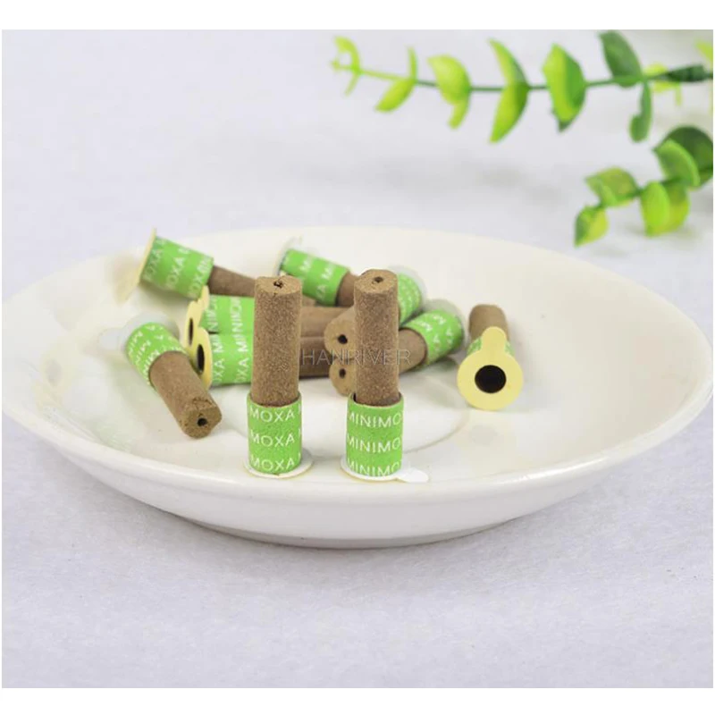 180pcs Mini Moxibustion Stickers Chinese Medicine Moxa Stick Moxas Therapy Acupuncture Foot Back Massager Warm Uterus Stomach