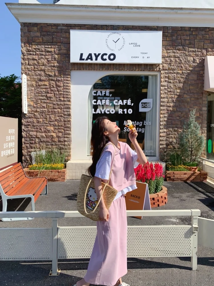 plus Size Casual Sportswear Set Women Summer Lazy Sle Loose ort Sve T-irt  Skirt Two Piece Set Slimming Effect