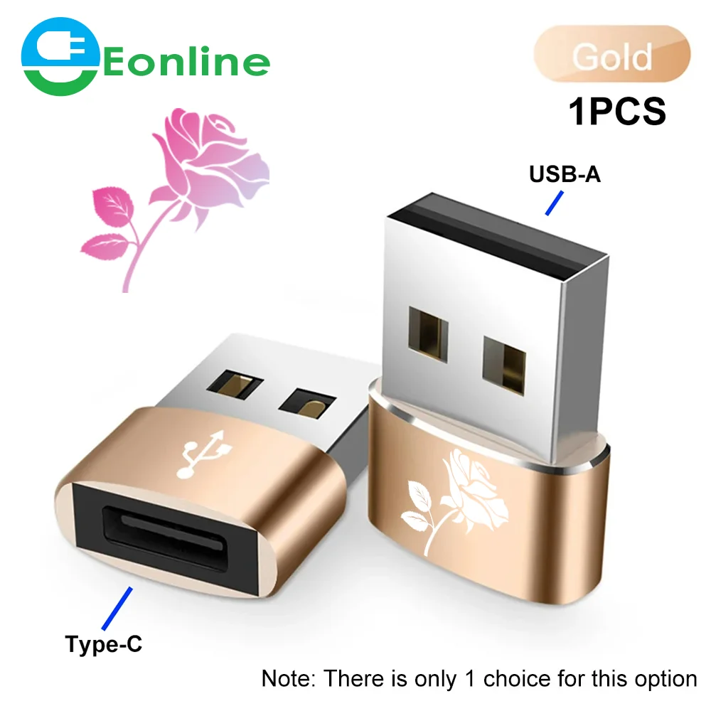 

EONLINE 2D USB3.0 To Type C OTG Adapter Accessory for Xiaomi Samsung Huawei Oneplus Type-c Female To USB Male Converter
