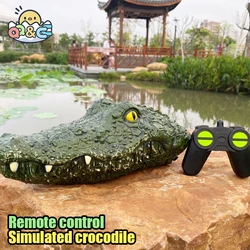 RC Boat Simulation Crocodile Head 2.4G Remote Control Joke Alligator Decoy Electric Toys Summer Water  Spoof robot Toys gift